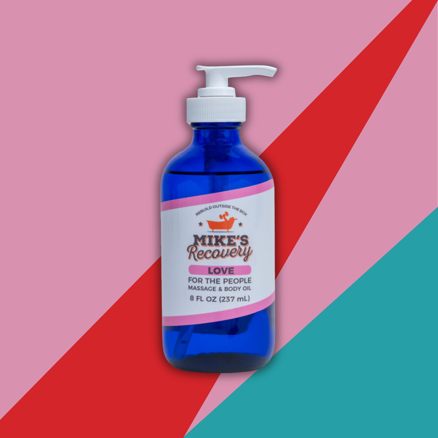 8 fluid ounce bottle of Love massage oil by Mike's Recovery