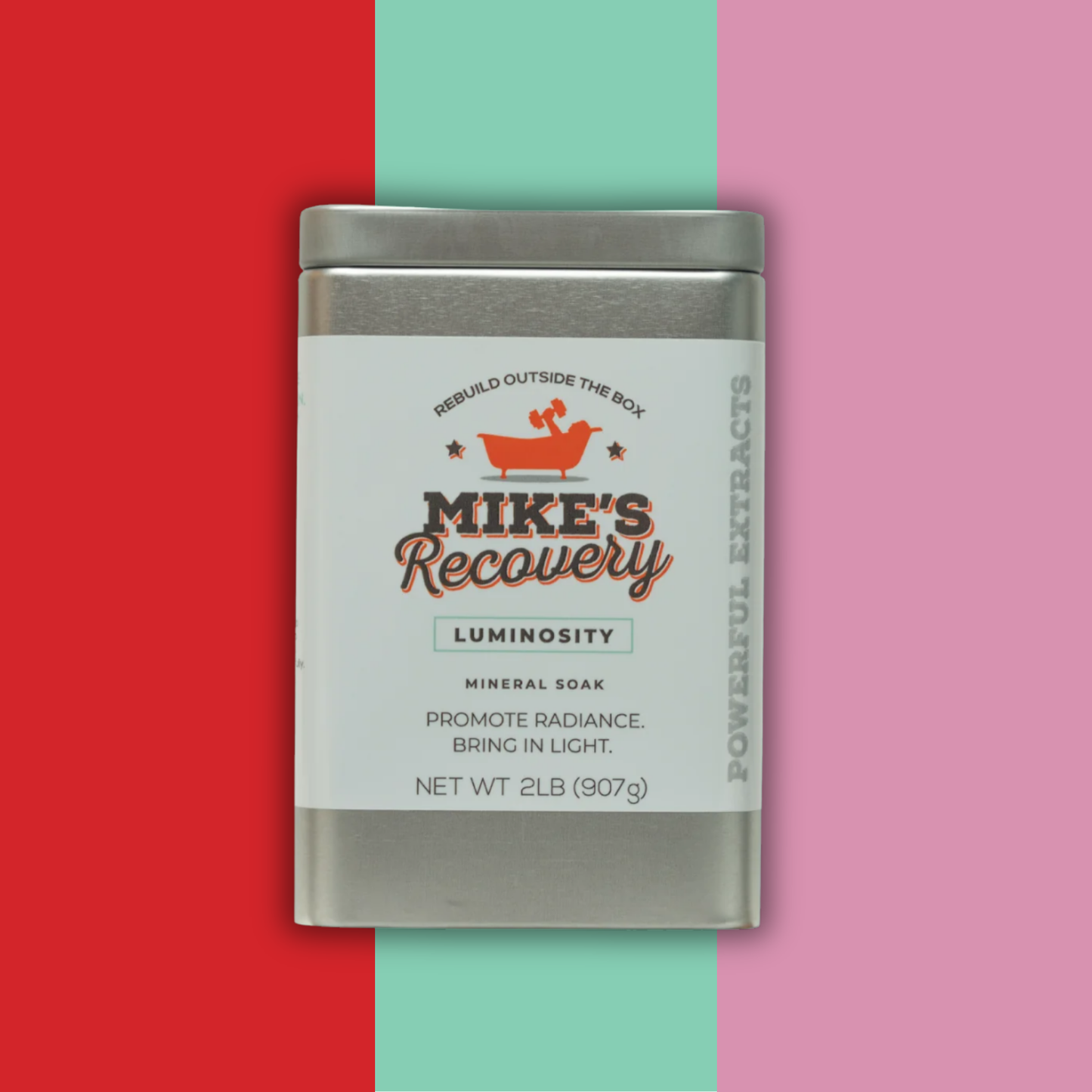 2lb tin of Mike's Recovery Luminosity bath salt