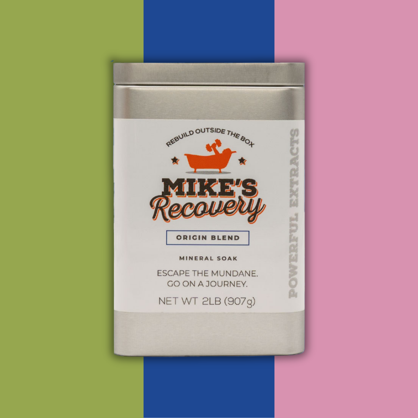 2lb tin of origin blend bath salt mineral soak