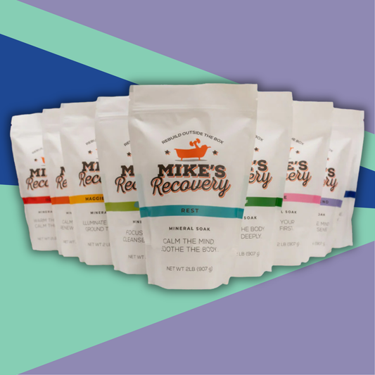 All 9 blends of Mike's Recovery bath salts
