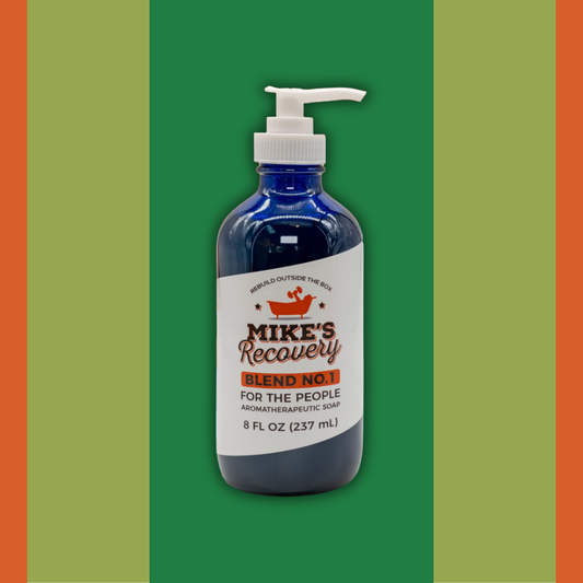 Squirt bottle of blend number 1 aromatherapy liquid soap