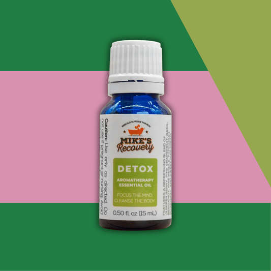 small bottle of detox aromatherapy essential oil