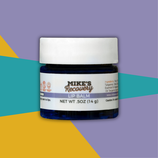 tub of Mike's Recovery lip balm