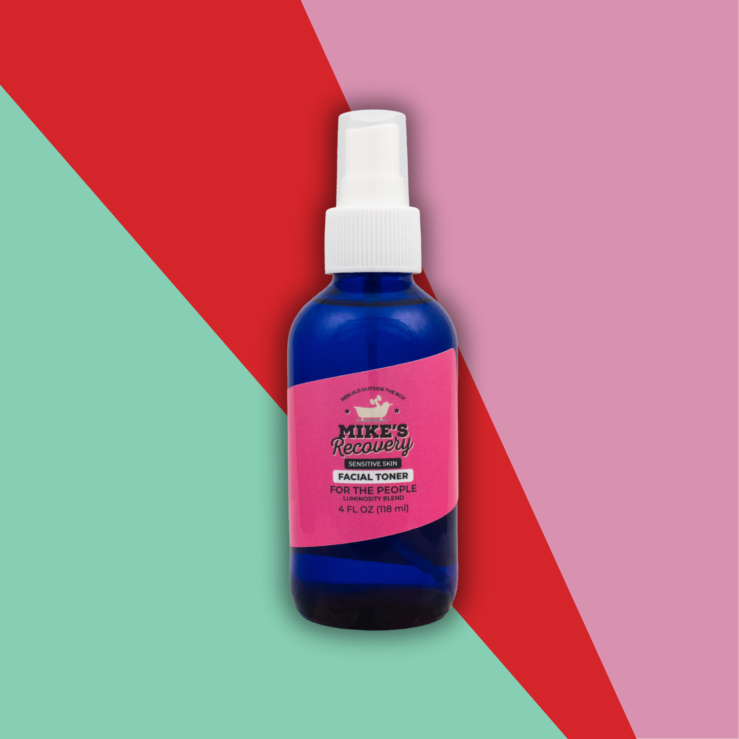 Bottle of facial toner spray for sensitive skin