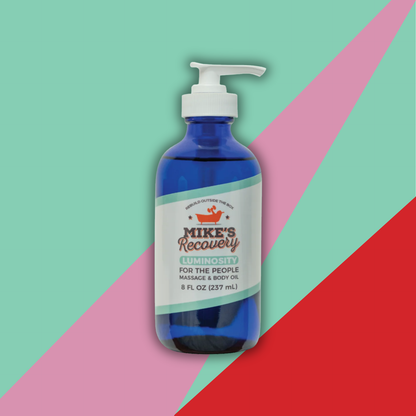 8oz squirt bottle of Luminosity massage and body oil