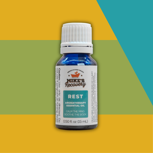 Rest aromatherapy essential oil bottle