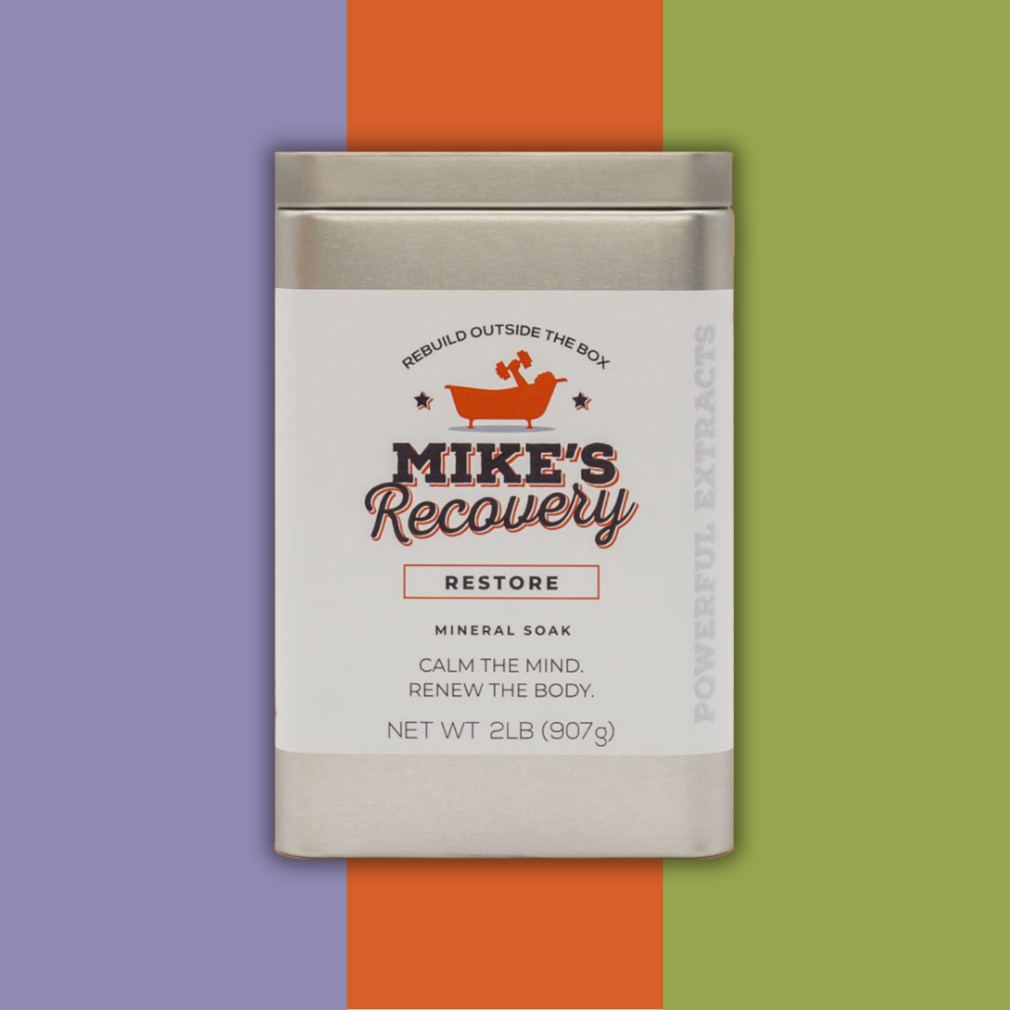 2lb tin of Mike's Recovery restore blend mineral soak