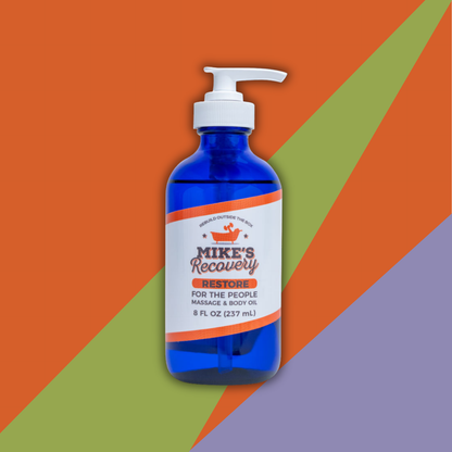 Restore massage oil by Mike's Recovery, 8oz bottle