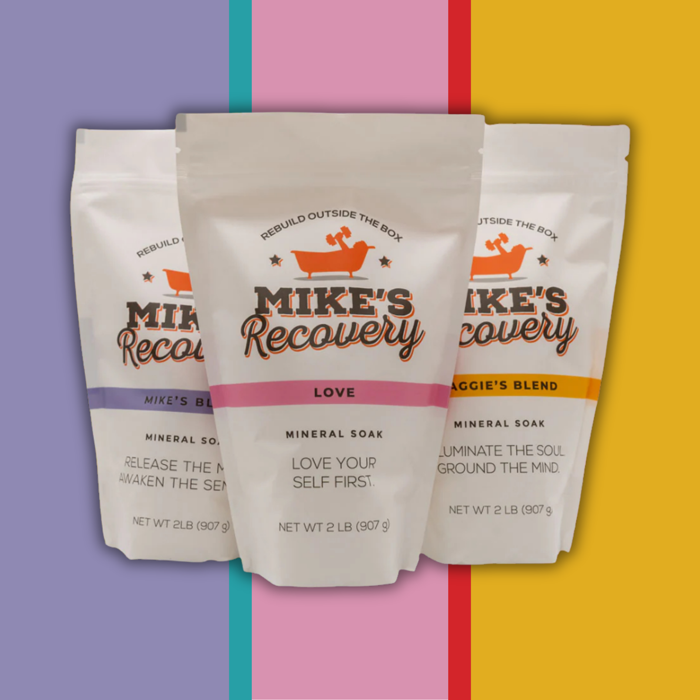 Trio of mineral soak pouches, 2lbs each