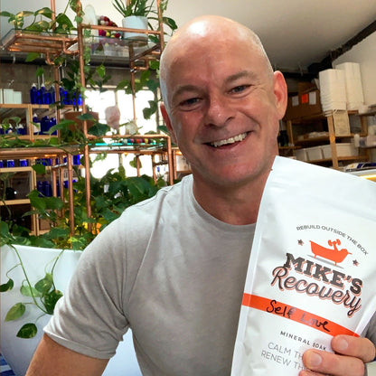 Mike with a bag of Love blend mineral salt
